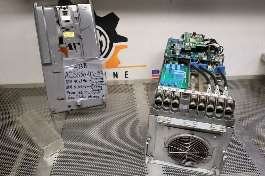 ABB ACS550-U1-157A-4 Drive 125HP 90kW 3PH 48-63Hz 380-480VAC 157A (Damaged)