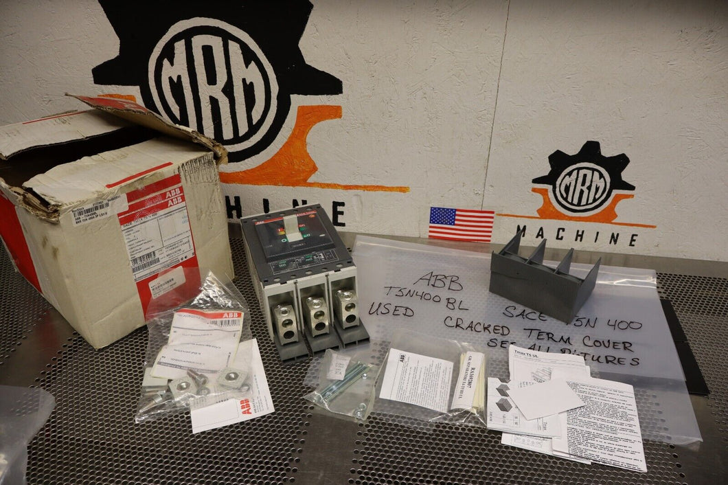 ABB T5N400BL 400A Circuit Breaker SACE T5N 400 Used (Cracked Terminal Cover)