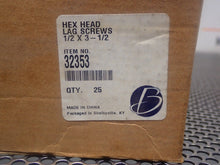 Load image into Gallery viewer, 32353 Lex Head Lag Screws 1/2 X 3-1/2 New (Lot of 100 Lag Screws)
