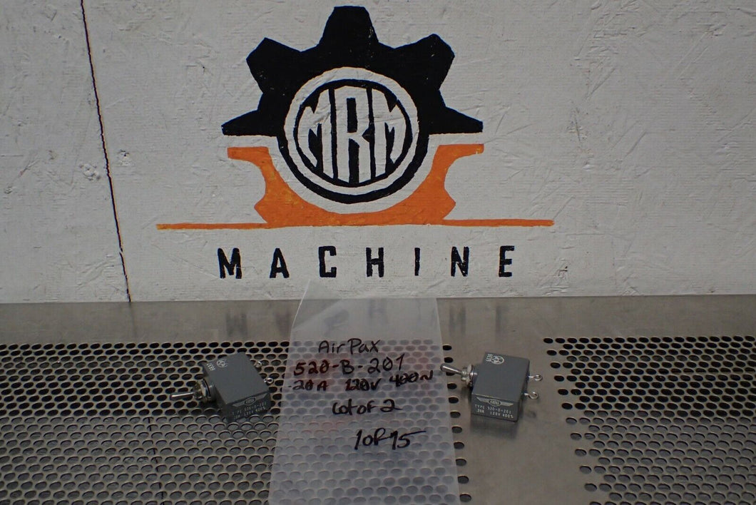 Airpax 520-B-201 Circuit Breakers .20A 120V 400 Used W/ Warranty (Lot of 2)