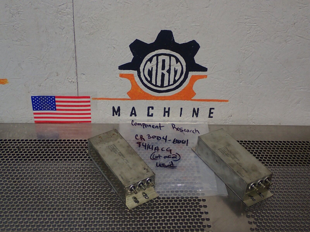 Component Research CR3004-0001 8414ACG 200VDC Filters Used Warranty (Lot of 2)