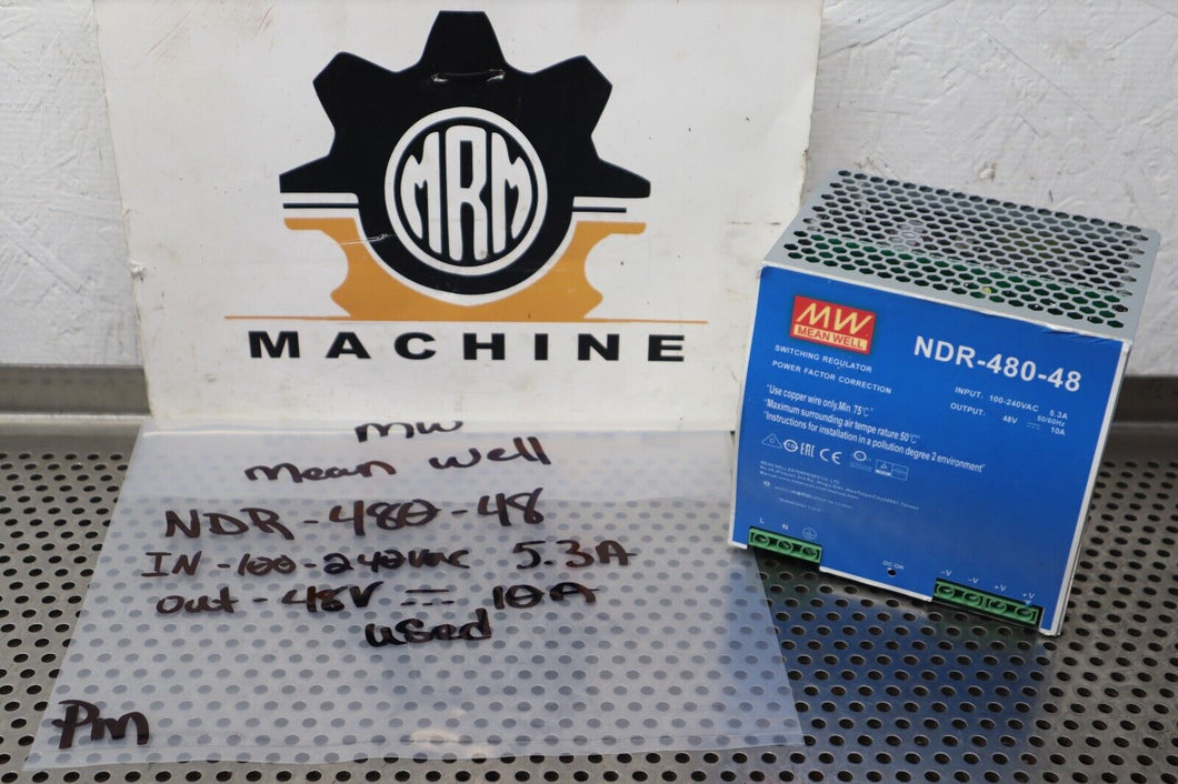 Mean Well NDR-480-48 Switching Regulator Power Supply 100-240VAC 5.3A 48V 10A
