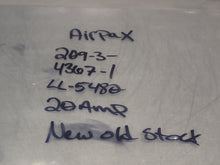 Load image into Gallery viewer, Airpax 209-3-4367-1 Circuit Breaker 20A 50/60Hz 3 Pole 240VAC New Old Stock
