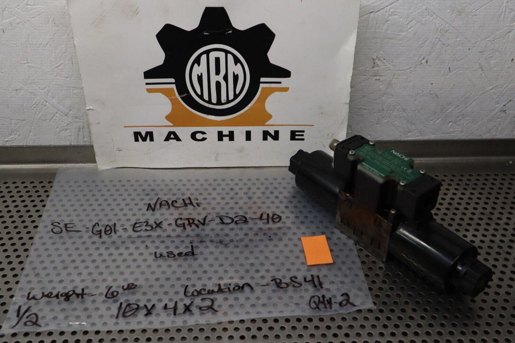 NACHI SE-G01-E3X-GRV-D2-40 Solenoid Valve Used With Warranty See All Pictures