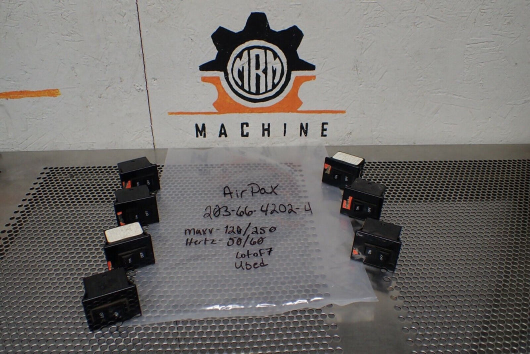 Airpax 203-66-4202-4 Circuit Breakers 120/250V 50/60Hz Used Warranty (Lot of 7)