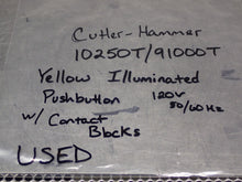 Load image into Gallery viewer, Cutler-Hammer Illuminated Pushbutton 120V With 10250T/91000T Contact Blocks Used
