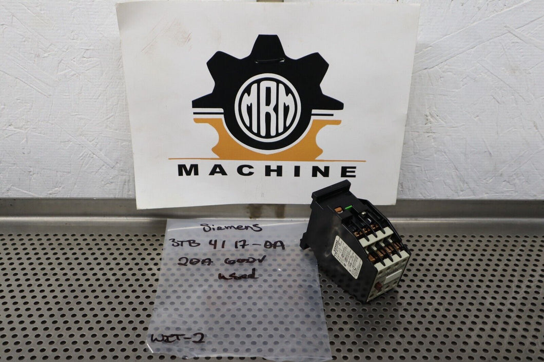 Siemens 3TB41 17-0A Contactor 24V 50/60Hz Coil Used W/ Warranty See All Pictures