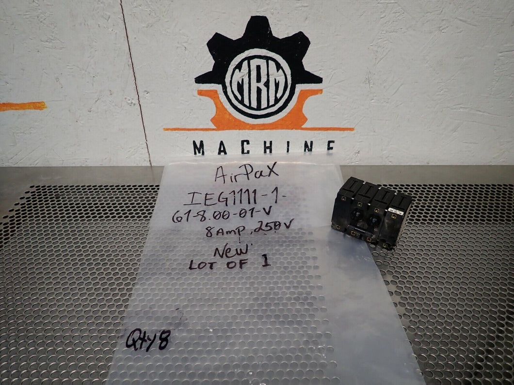 Airpax IEG1111-1-61-8.00-01-V Circuit Breaker 8A 250V 50/60Hz Used W/ Warranty