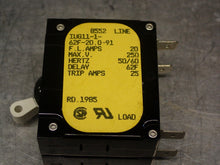 Load image into Gallery viewer, Airpax IUG11-1-62F-20.0-91 20A Circuit Breakers 250V 50/60Hz Used (Lot of 3)
