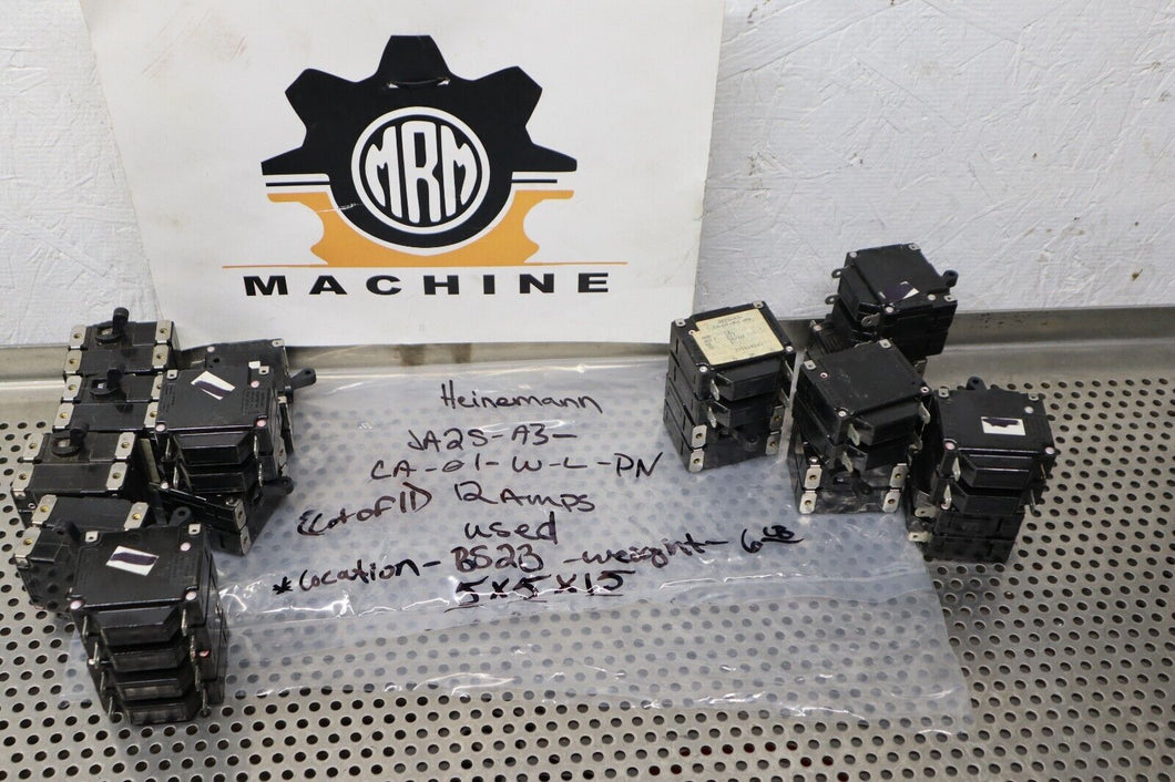 Heinemann JA2S-A3-CA-01-W-L-PN Circuit Breaker .12A 277V 50/60Hz TD3 (Lot of 11)