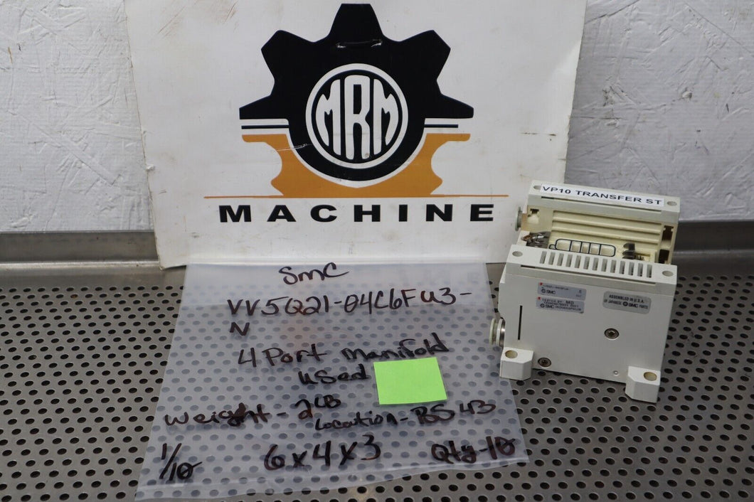 SMC VV5Q21-04C6FU3-N 4-Port Manifold Block Used With Warranty See All Pictures