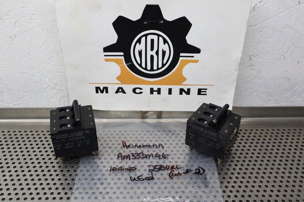 Heinemann AM333MG6 10A 250VAC 60Hz TD4 Circuit Breakers Used Warranty (Lot of 2)