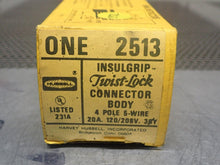Load image into Gallery viewer, Hubbell 2513 INSULGRIP Twist-Lock Connector Body 20A 120/208V 30Y New Old Stock
