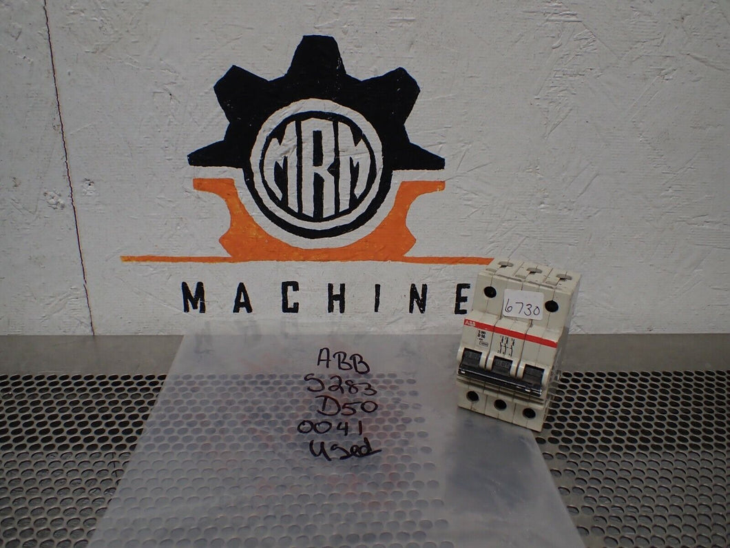 ABB S283 D50 Circuit Breaker 3 Pole Used With Warranty See All Pictures