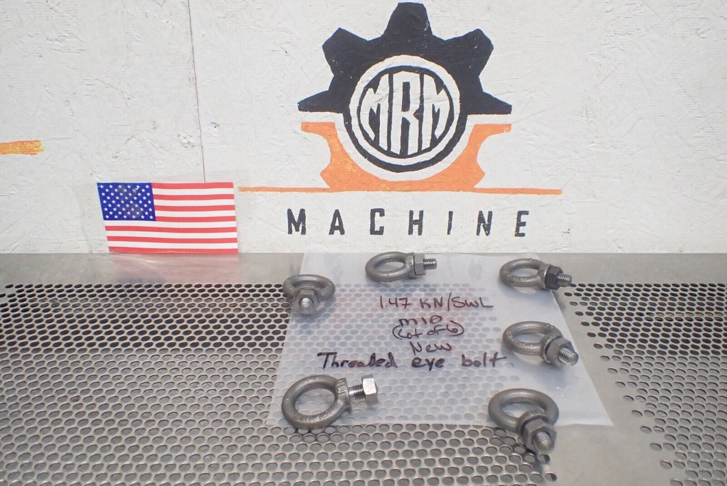 1.47KN/SWL M10 Eye Bolt Harness Point New Old Stock (Lot of 6) See All Pictures