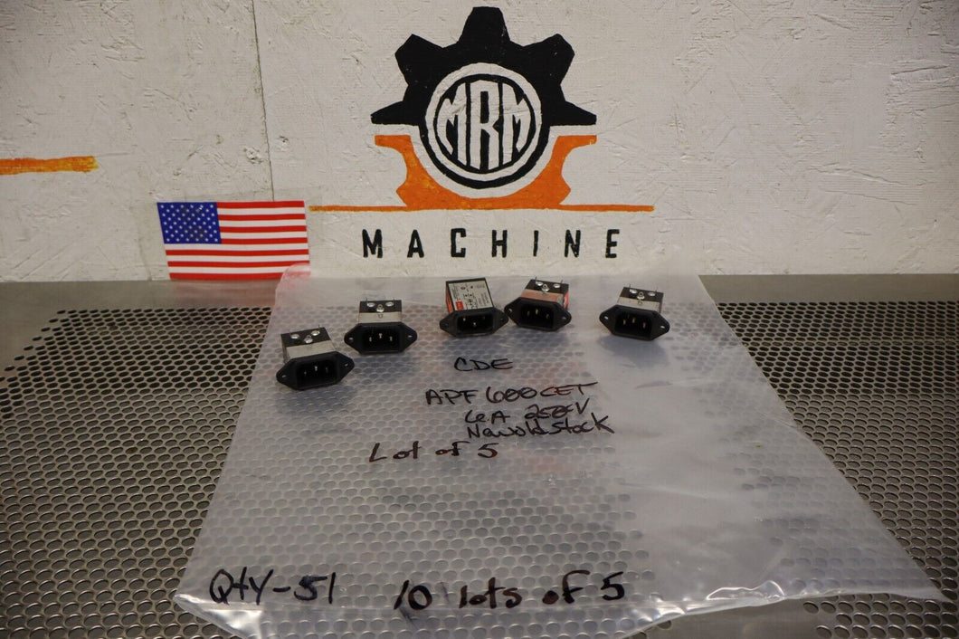 CDE APF600CET Power Entry Connectors 6A 250VAC 50/60Hz New Old Stock (Lot of 5)