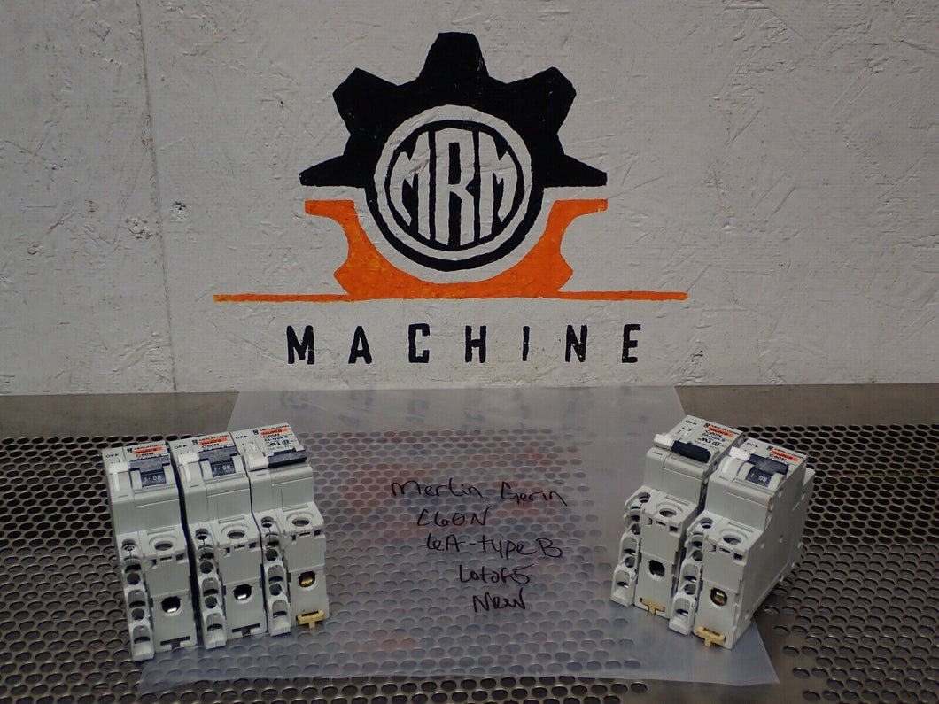 Merlin Gerin 24114 C60N 6A Type B 277VAC W/ 26925 Auxiliary Switch (Lot of 5)