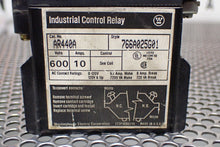 Load image into Gallery viewer, Westinghouse AR440A Control Relay 766A025G01 10A 600V 110/120V 50/60Hz Coil Used
