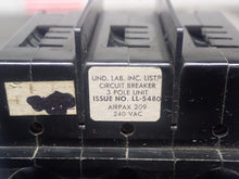 Load image into Gallery viewer, Airpax 209-3-4367-1 Circuit Breaker 20A 50/60Hz 3 Pole 240VAC New Old Stock
