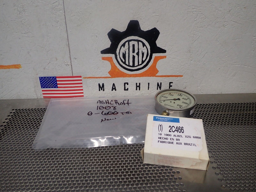 ASHCROFT 2C466 1008 Pressure Gauge 0-600PSI New Old Stock
