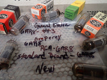 Load image into Gallery viewer, (3) General Electric 6AR8 (1) AMPEREX 6AR8 (1) RCA 6AR8 (1) Standard 6AR8 Tubes
