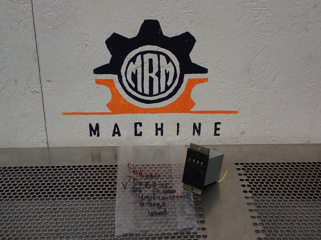 SODECO TCeBZ4E 24V 200 Ohms 4-Digit Counter Used With Warranty