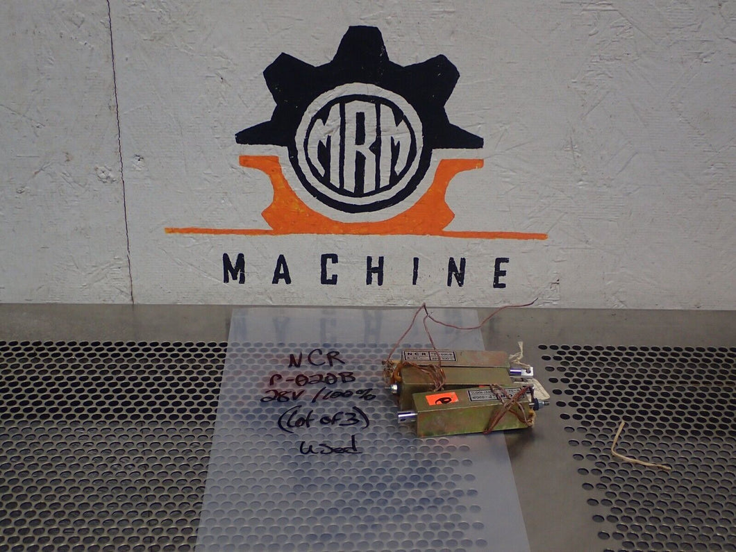 NCR P-020B 8-52 28V 100% Solenoids Used With Warranty (Lot of 3)