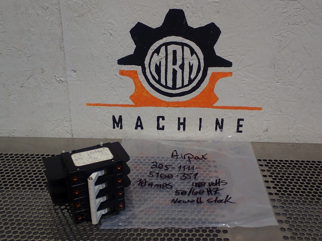 Airpax 205-1111-5100-351 Circuit Breaker 10A 480V 50/60Hz New Old Stock