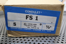 Load image into Gallery viewer, Crouse-Hinds FS1 1/2&quot; Condulet Outlet Boxes New Old Stock (Lot of 5)
