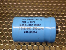 Load image into Gallery viewer, Mallory CGS123U015R2C3PH 235-8425A Capacitors 12000MFD 15VDC New (Lot of 2)
