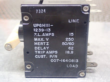 Load image into Gallery viewer, Airpax UPGH111-1239-13 Circuit Breaker 15A 250V New Old Stock
