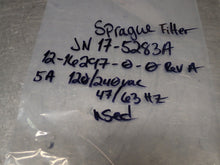 Load image into Gallery viewer, Sprague Filter JN17-5283A 12-16297-0-0 Rev A 5A 120/240VAC 47/63Hz Used Warranty
