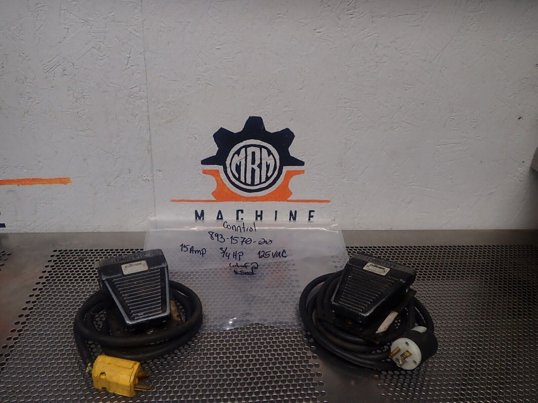 Conntrol 893-1570-00 Foot Switches 15A 3/4HP 125VAC Used W/ Warranty (Lot of 2)