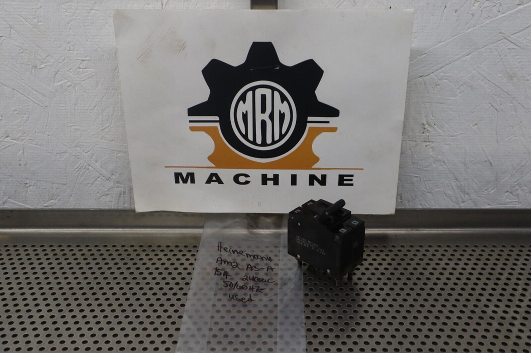 Heinemann AM2-A3-A 15A Circuit Breaker 240VAC 50/60Hz 2-Pole Used With Warranty
