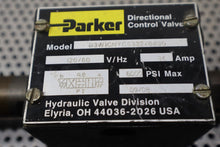 Load image into Gallery viewer, Parker D3W1CNYCS332XB830 Directional Control Valve 120V 60Hz 5000PSI Used
