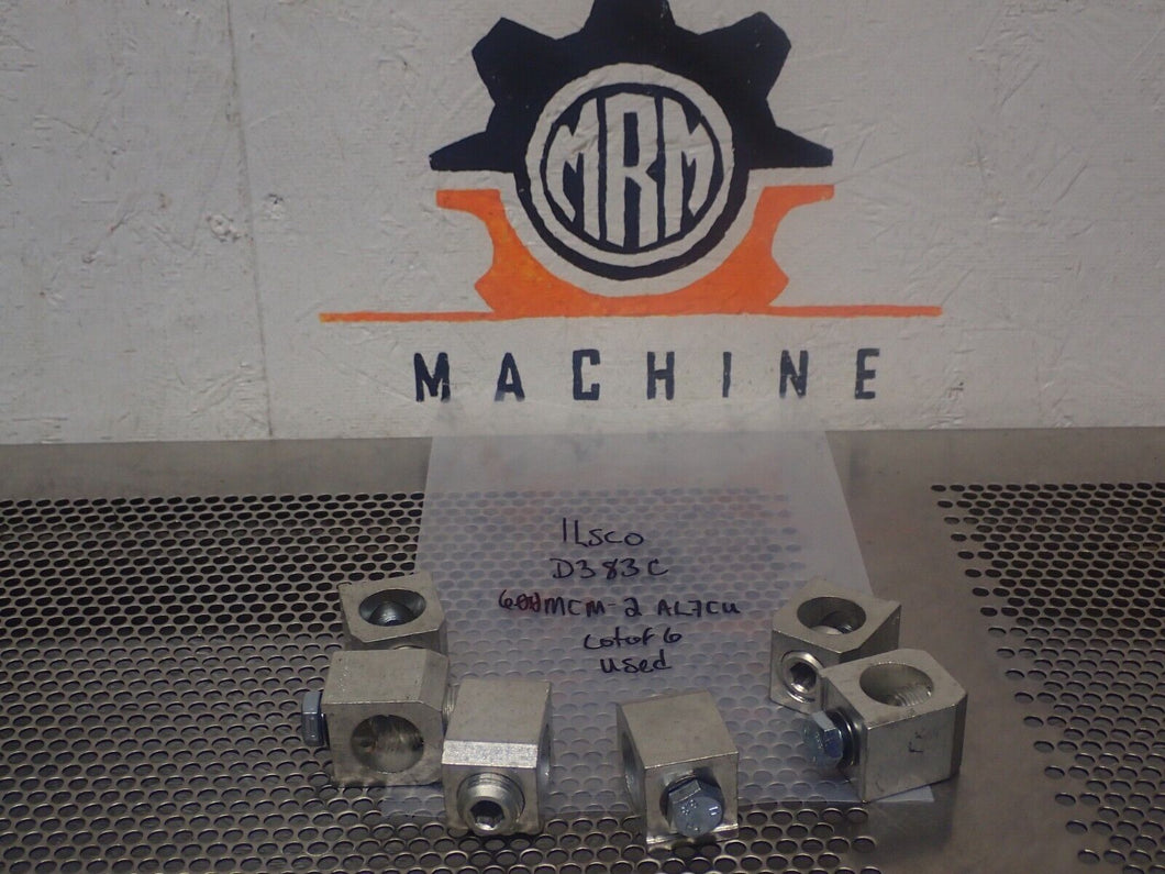 ILSCO D383C 600MCM-2 AL7CU Grounding Clamps Used With Warranty (Lot of 6)