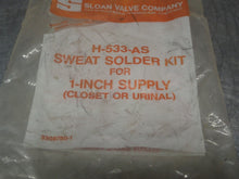Load image into Gallery viewer, Sloan Valve Company H-533-AS Sweat Solder Kit For 1&quot; Supply New Old Stock
