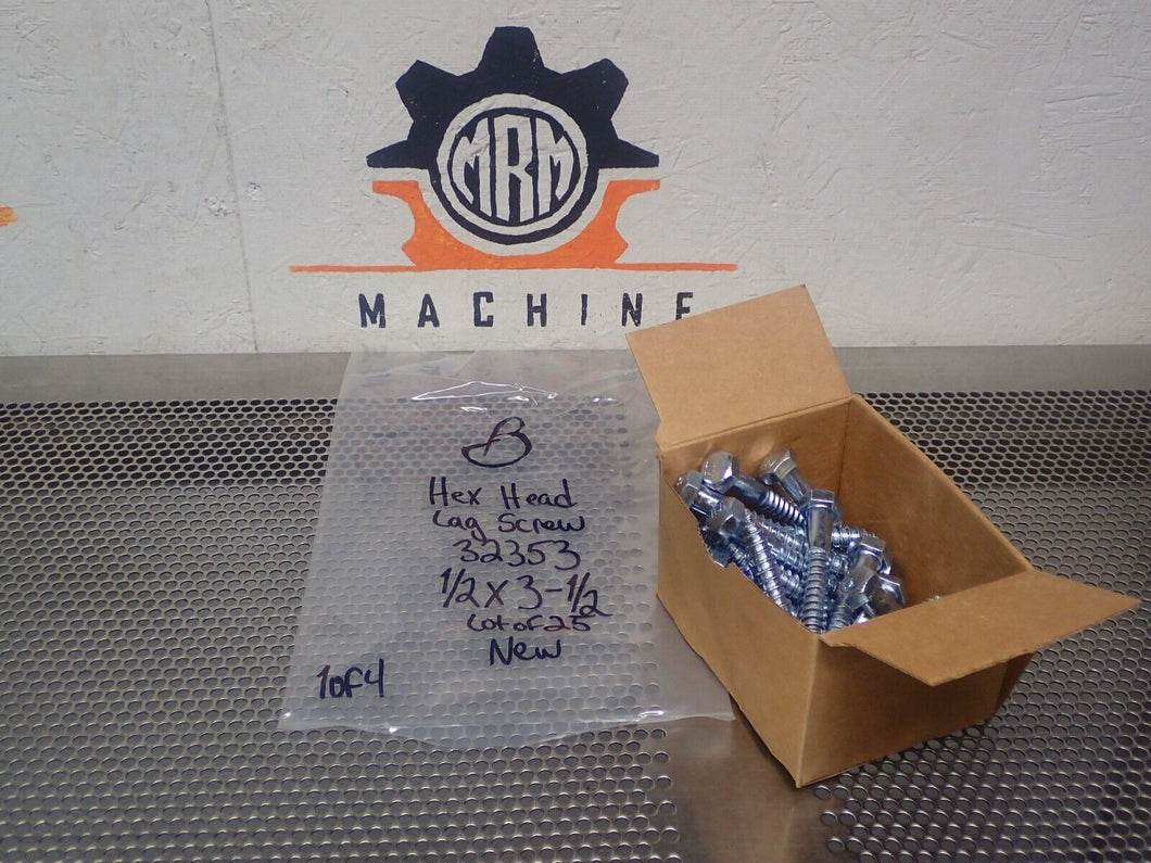 32353 Lex Head Lag Screws 1/2 X 3-1/2 New (Lot of 100 Lag Screws)