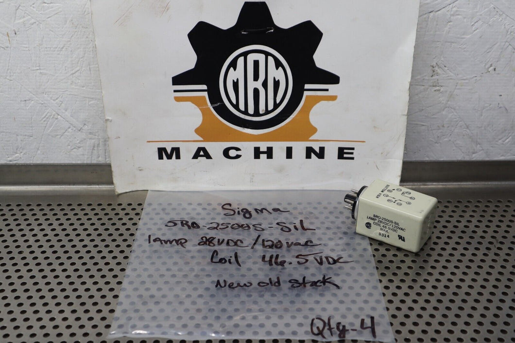 Sigma 5RO-2500S-SIL Relay 1A 28VDC/120VAC 8-Pin 46.5VDC Coil New Old Stock