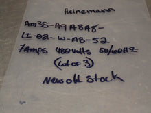 Load image into Gallery viewer, Heinemann AM3S-A9A8A8-LI-02-W-AB-52 Circuit Breakers 7A 480V New (Lot of 3)
