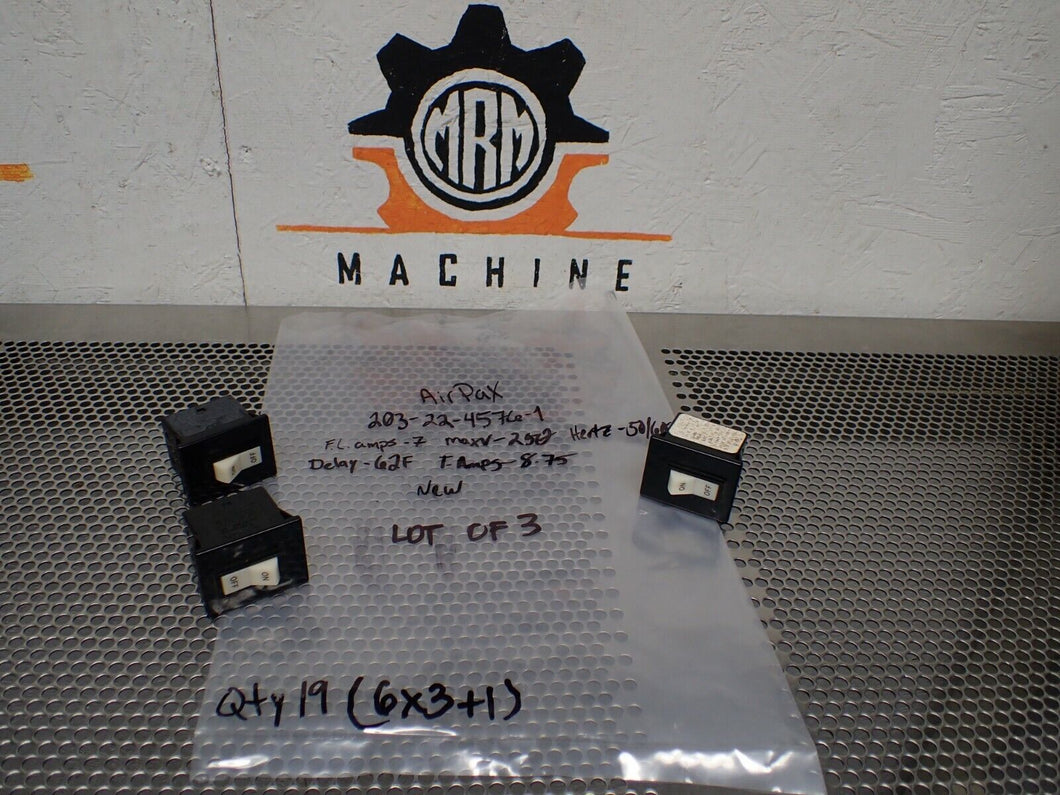 Airpax 203-22-4576-1 7A 250V 50/60Hz 2Pole New No Box (Lot of 3) See All Pics