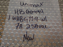 Load image into Gallery viewer, Unimax HB00994 WHBG11-9-W1 Limit Switches 7A 250VAC New Old Stock (Lot of 2)
