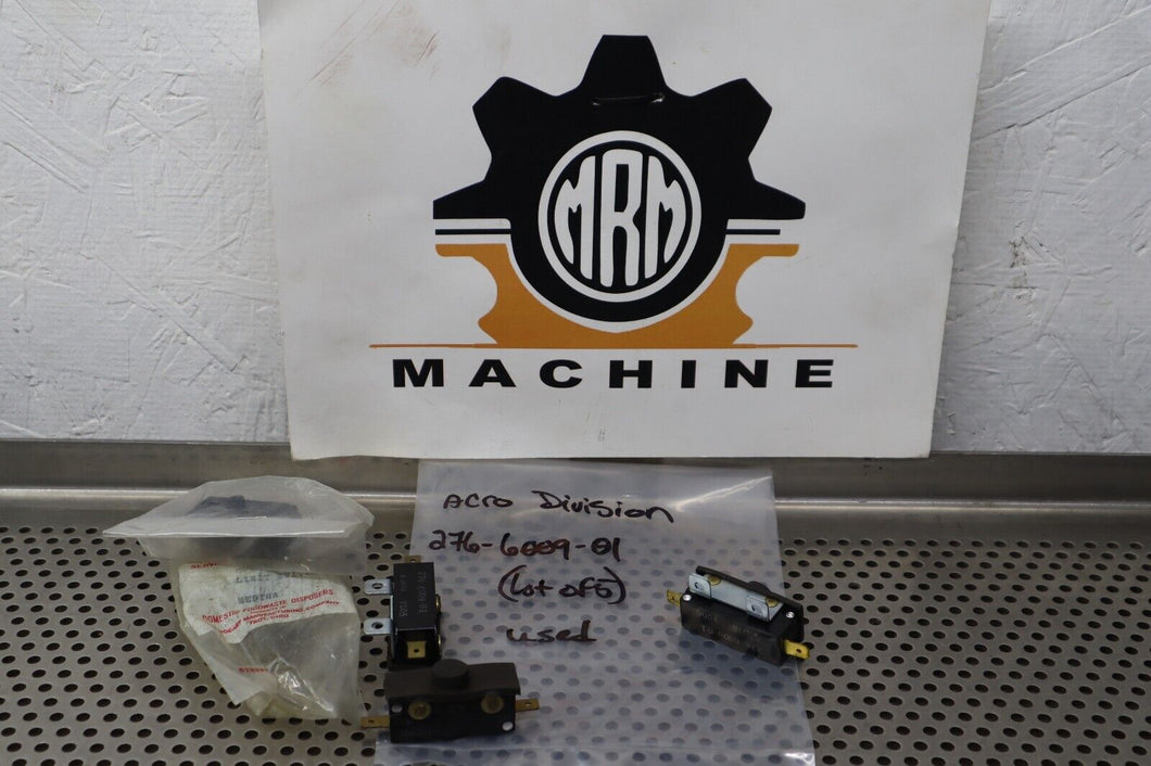 ACRO 276-6009-01 Limit Switches 15A 125/250VAC Used With Warranty (Lot of 5)