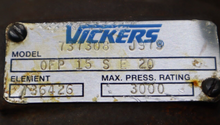 Load image into Gallery viewer, Vickers OFP 15 S E 20 Filter Valve 737 308 J97 Max Press 3000 Used With Warranty
