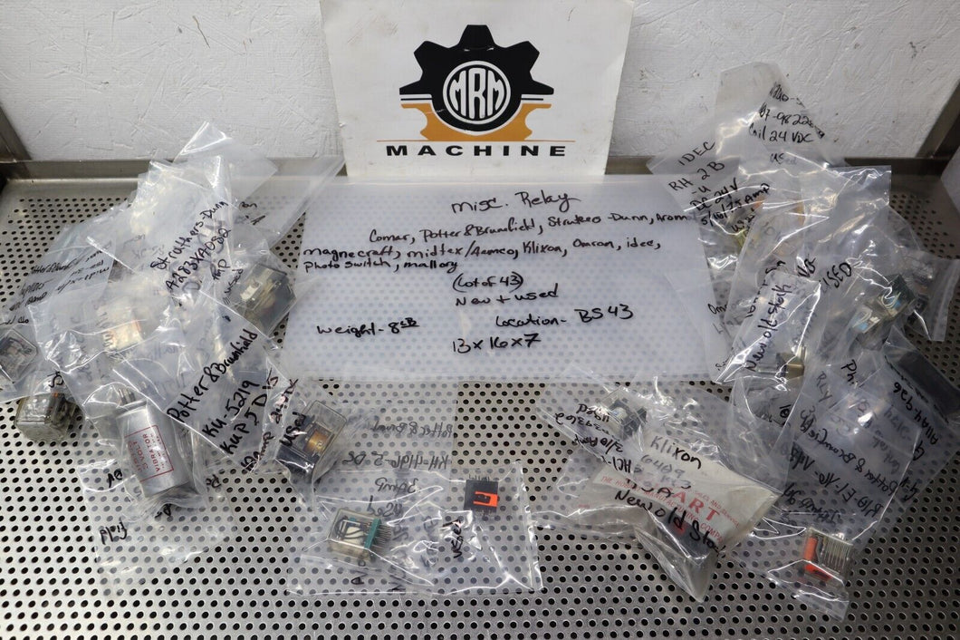 Potter & Brumfield Omron Idec Magnecraft & More (Lot of 43 Miscellanous Relays)