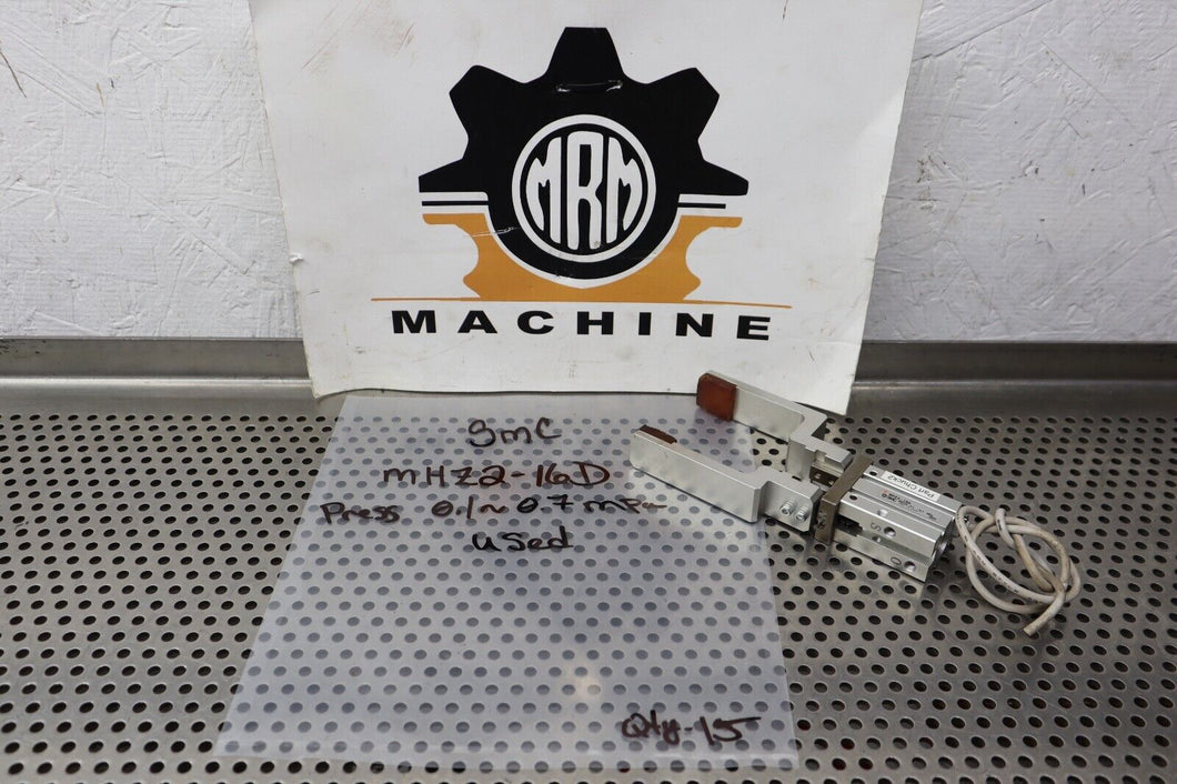SMC MHZ2-16D Pneumatic Gripper Press. 0.1-0.7MPa Used Warranty See All Pictures