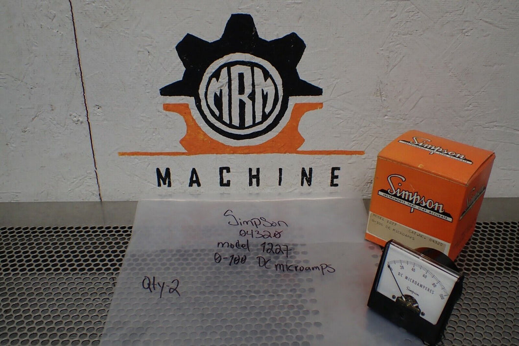 Simpson 04320 Model 1227 0-100DC Microamperes Panel Meter New Old Stock