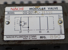 Load image into Gallery viewer, NACHI OG-G01-P1-3111C Modular Valve Used With Warranty See All Pictures
