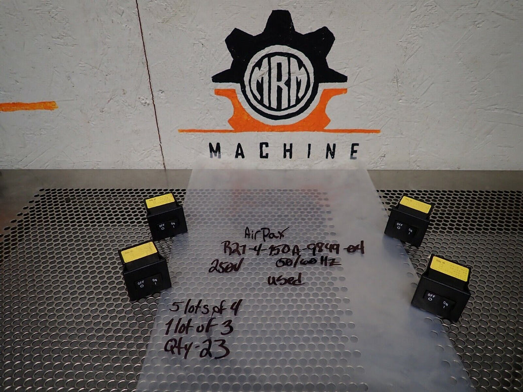 Airpax R21-4-1.50A-9849-04 Circuit Breakers 250V 50/60Hz Used (Lot of 4)