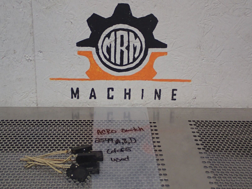 ACRO Switch 2549 A,B,D 3A 125VAC Switches Used With Warranty (Lot of 5)